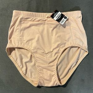 New Angelina high waisted zipper underwear ,size L , beige